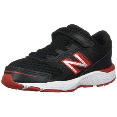 Imagem de Tênis de corrida infantil com fecho alternativo New Balance 680 V6, Black/Team Red, 2 Wide Infant