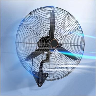 Imagem de Ventiladores de parede pretos, ventilador de parede oscilante/rotativo, ventilador industrial de 3 velocidades, resfriamento poderoso, para garagem, sala de estar, hotel