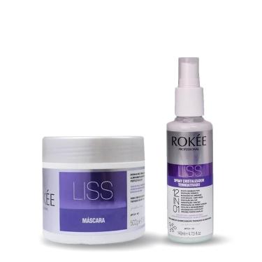 Imagem de Kit ROKÉE Máscara 500g + Spray Cristalizador Liss 140ml