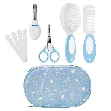Imagem de Kit Cuidados e Higiene do Bebê com Bolsa Azul Cortador e Tesoura de un