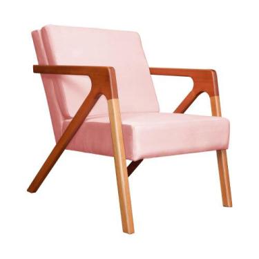 Imagem de Poltrona Monalisa Decorativa Veludo Cores - DS Estofados, Rosa