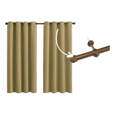 Imagem de Cortina 3 Metros Quarto Com Varão Oxford 3,00 x 1,80 Avelã - Casa Arma