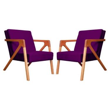 Imagem de Kit 02 Poltronas Decorativas Monalisa para Escritório Veludo Cores - D