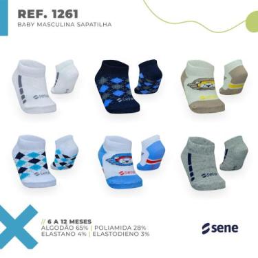 Imagem de Meia baby revenda 6 pares masculino e feminino algodão resistente 6-12