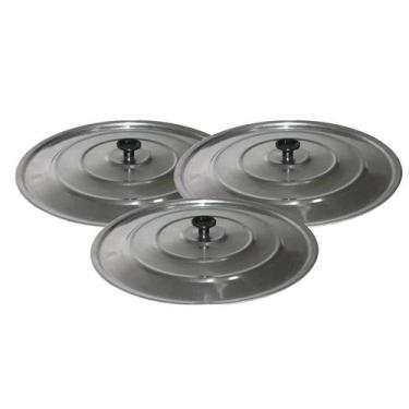 Imagem de Jogo 3 Tampas Alumínio Leve 40, 45 e 50 cm Avulsas Panelas Caçarolas P