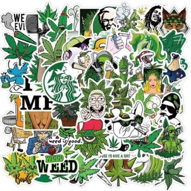 Imagem de 50 Adesivos Planta Flor Verde Personagens Viajando Brisa - STICKERS