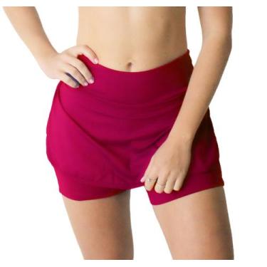 Imagem de Short Saia Feminino Tapa Bumbum Academia Fitness Verão - blees, Vinho,