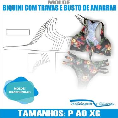 Imagem de Molde Biquini Travas Busto De Amarrar, Modelagem&Diversos, Tamanhos P 