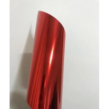 Imagem de Papel Laminada 30x30cm 250 gramas Vermelho Lamicote - 5 Folhas - Metal
