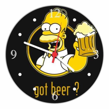 Imagem de Relógio De Parede Cerveja Homer Simpson Humor Quartz Tamanho 40 Cm RC0