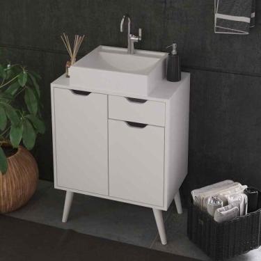 Imagem de Gabinete para Banheiro com 2 Portas e 1 Gaveta 60cm Sem Cuba BN3637 Te