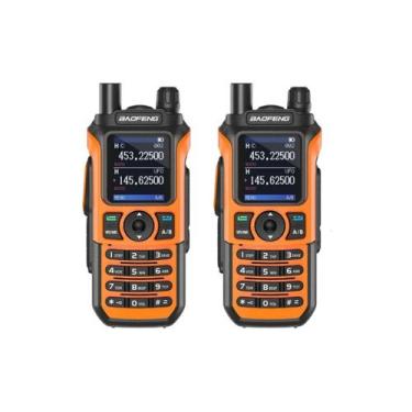 Imagem de Kit 2 Rádios Baofeng Walkie Talk UV21 Tri Band à Prova d'água Display 