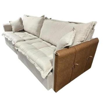 Imagem de Sofa cama suica - cor 24 linho bege - BOARETO ESTOFADOS
