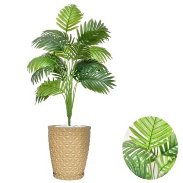 Imagem de Planta Artificial Palmeira Com Vaso e Pedras Brancas - PlantaImport