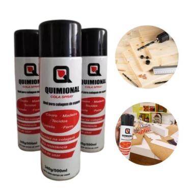 Imagem de Kit 3un Cola em Spray P/ Móveis Rápida Aderência e Secagem - Quimional