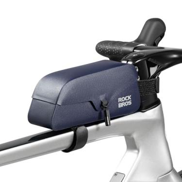 Imagem de ROCKBROS Bolsa para quadro de bicicleta com tubo de aba magnética à prova d'água bolsa de armazenamento de ferramentas de ciclismo para bicicleta de estrada MTB