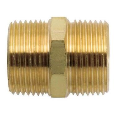 Imagem de Niple Duplo Conexão Latão 1/2 Npt Instalação Gás Gn Glp