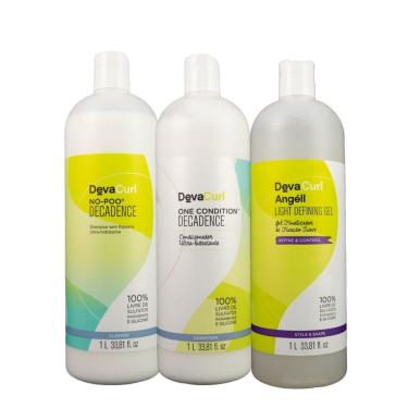 Imagem de DevaCurl No-Poo Kit Salão com Gel Finalizador (3 Produtos)