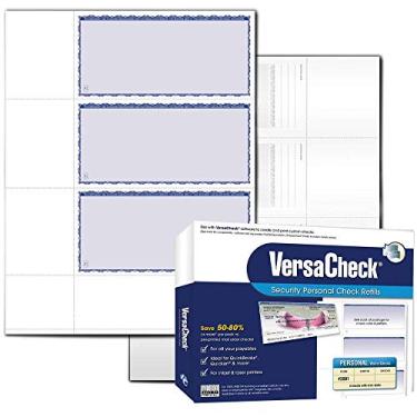 Imagem de VersaCheck Cheques seguros - 750 cheques de carteira pessoais ou empresariais em branco - Premium azul - 250 folhas de forma #3001-3 por folha
