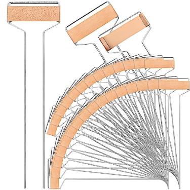 Imagem de Pacote com 40 etiquetas de metal para plantas de 25 cm, etiquetas de plantas de jardim, marcadores de plantio de jardim de cobre para sementes, ervas, flores, vegetais (30 x 6,5 cm) - à prova de
