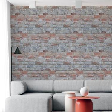 Imagem de Papel De Parede Adesivo Tijolo Rústico - 3,0M - Gh Papel De Parede
