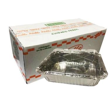 Imagem de Bandeja De Alumínio Com Tampa Pet B090 220Ml 100 Unidades - Mello