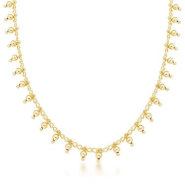 Imagem de Colar Choker Minimalista Esferas Banhada A Ouro 18k