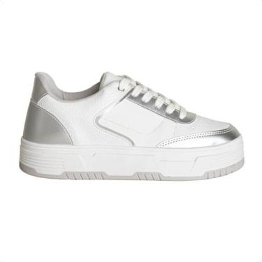 Imagem de Tênis Feminino Lízis Urban Glow Branco E Prata, Branco, Prata, 37