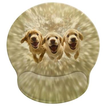 Imagem de Mouse pad de cachorro fofo para mesa, Golden Retriever ergonômico com descanso de pulso, mouse pad para jogos com suporte de pulso, mouse pads engraçados para mesa, mouse pad de computador com base de