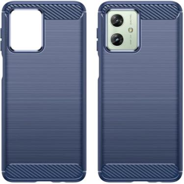 Imagem de Capa Case Moto G54 5G (Tela 6.5) Carbon Fiber Anti Impacto (Azul)