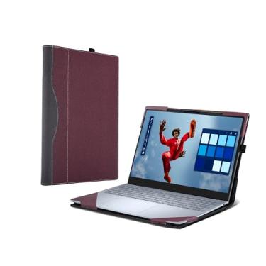 Imagem de Capa para laptop Dell 16 Plus DB16250 |16 Plus 2 em 1 DB06250 [outros modelos] Capa protetora de couro PU de 16 polegadas com tudo incluído, capa removível (vinho vermelho)