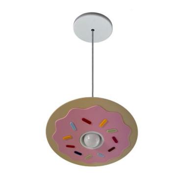Imagem de Luminária Pendente Infantil Donut Rosquinha Candy Doce P LED  Cabo Aju