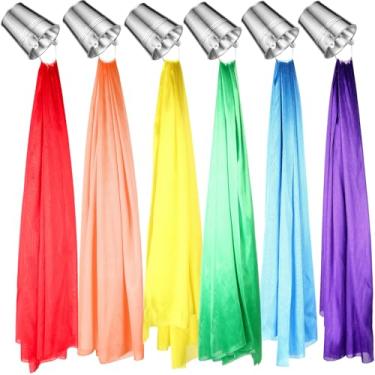 Imagem de Zonon 6 peças de cortinas coloridas para decoração de festa com pintura artística para janelas e balde de tinta para decoração de quarto de sala de aula do primeiro dia de aula (prata, 75 × 192 cm)