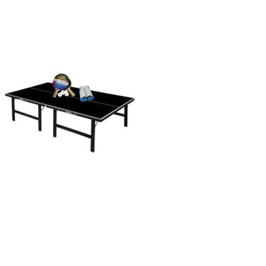 Imagem de MESA DE PING PONG COR PRETA MDP 15mm KLOPF 1010 + KIT raquetes e bolas