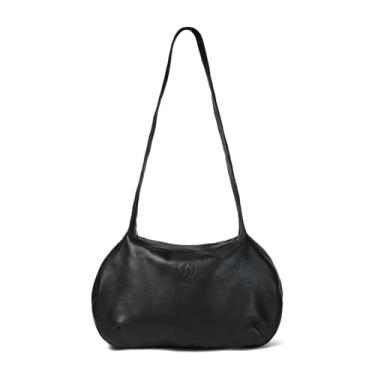 Imagem de ADYAN Bolsa tiracolo de couro genuíno para mulheres, bolsa tiracolo para meninas, ideal para viagens, escritório e casual (preta, 38 x 23 x 12 cm)