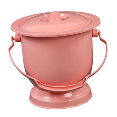 Imagem de KiBcsLic Mictório portátil para homens, vaso sanitário noturno com balde coberto, cuspidor com tampa para quarto, adultos e crianças mais velhas, Rosa