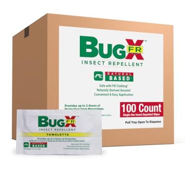 Imagem de CoreTex Lenços Umedecidos Repelentes De Insetos Bug X Fr Sem Deet - Pacote Com 100 Lenços Umedecidos Descartáveis Com Óleo De Gerânio De Origem Natural - Protege Contra Moscas, Pulgas E Carrapatos