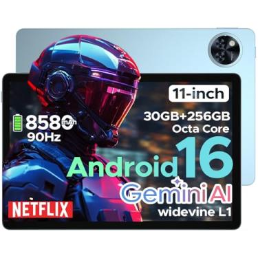 Imagem de DOOGEE Tablet U11 Pro Android 16, tablet de 11 polegadas com Gemini AI, 30 GB + 256 GB/2 TB TF Octa-Core, tela de 90 Hz, 8580 mAh, 1080P, Bluetooth 5.0 + 5G WiFi, Widevine L1,13 MP + 5 MP, Face ID/OTG