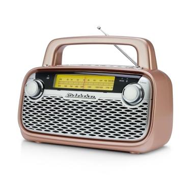 Imagem de Studebaker Caixa De Som Bluetooth Sb2006 Com Rádio Portátil Am/Fm, Transmissão Via Bluetooth, Bateria Recarregável E Alta Potência (Ouro Rosa)
