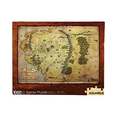 Imagem de AQUARIUS Quebra-Cabeça Do Mapa Hobbit De Aquário (1000 Peças) - Antirreflexo, Encaixe Precisão, Produtos E Colecionáveis Oficialmente Licenciados, 20 X 28"