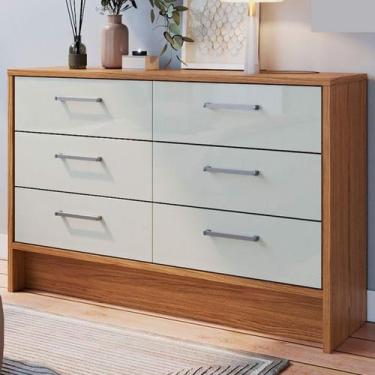 Imagem de Cômoda 6 Gavetas Naturalle/Cristalo Cm3060 - Decibal, Moderno, Bege