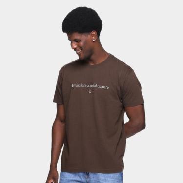 Imagem de Camiseta Osklen Vintage Brazilian Coastal Masculina, Marrom, M