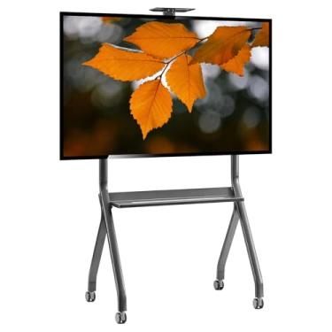 Imagem de Carrinho de suporte de quadro inteligente para TVs de 42 a 75 polegadas e quadros brancos interativos - Carrinho móvel para sala de aula com rodas de bloqueio, altura ajustável, capacidade de 80 kg