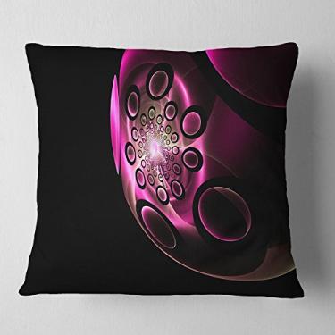 Imagem de Designart Esfera fractal roxa no escuro para sala de estar, sofá, enchimento de almofada + capa de almofada impressa em ambos os lados 40,64 cm x 40,64 cm