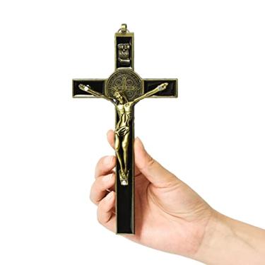 Imagem de VINETEN Crucifixo - cruz de parede de São Bento - cruz de metal para parede - dê bênção e o sagrado espiritual 20 cm