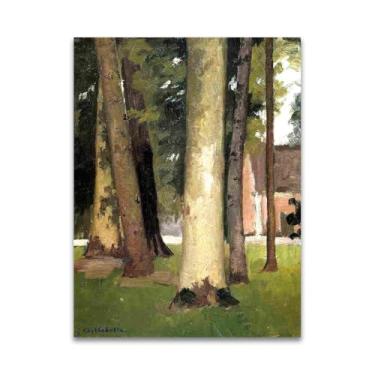 Imagem de Pintura famosa de arte de parede - (Through the Grove) de Gustave Caillebotte - Reproduções impressas em tela - Imagens para decoração de sala de estar (50 x 70 cm (19,7 x 27,5 pol)/sem moldura)