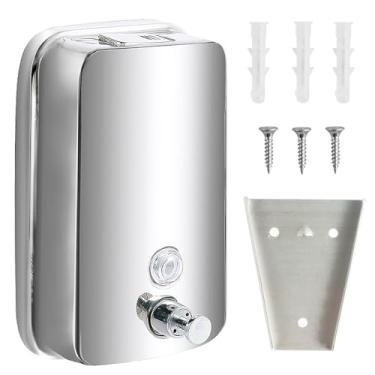 Imagem de Suporte de parede para dispensador de sabonete, conveniente dispensador de sabonete para as mãos, dispensador de sabão líquido manual sólido dispensador de sabão líquido manual firme para vaso