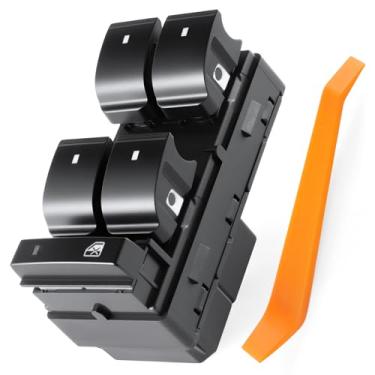 Imagem de Amiss Interruptor de janela mestre do lado do motorista, compatível com Chevy Silverado/GMC Sierra 2007-2013, Chevrolet Traverse/HHR/Yukon/Buick Enclave Substitui OE 20945129 25789692