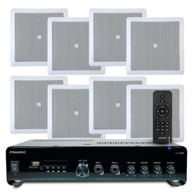 Imagem de Kit Som Ambiente Jbl Embutir Teto Gesso Area Gourmet + 8 Arandelas Jbl