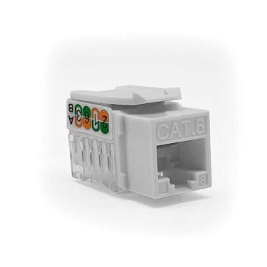Imagem de Conector Fêmea RJ45 - Cat 6 - Keystone - UTP - 180 Graus - PlusCable - Branco - LA-K60